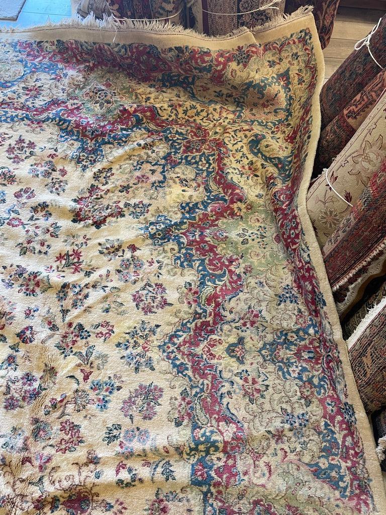 Vintage Persian Kerman Rug 10' x 13', Hand-Knotted Wool, 1930s, view 8