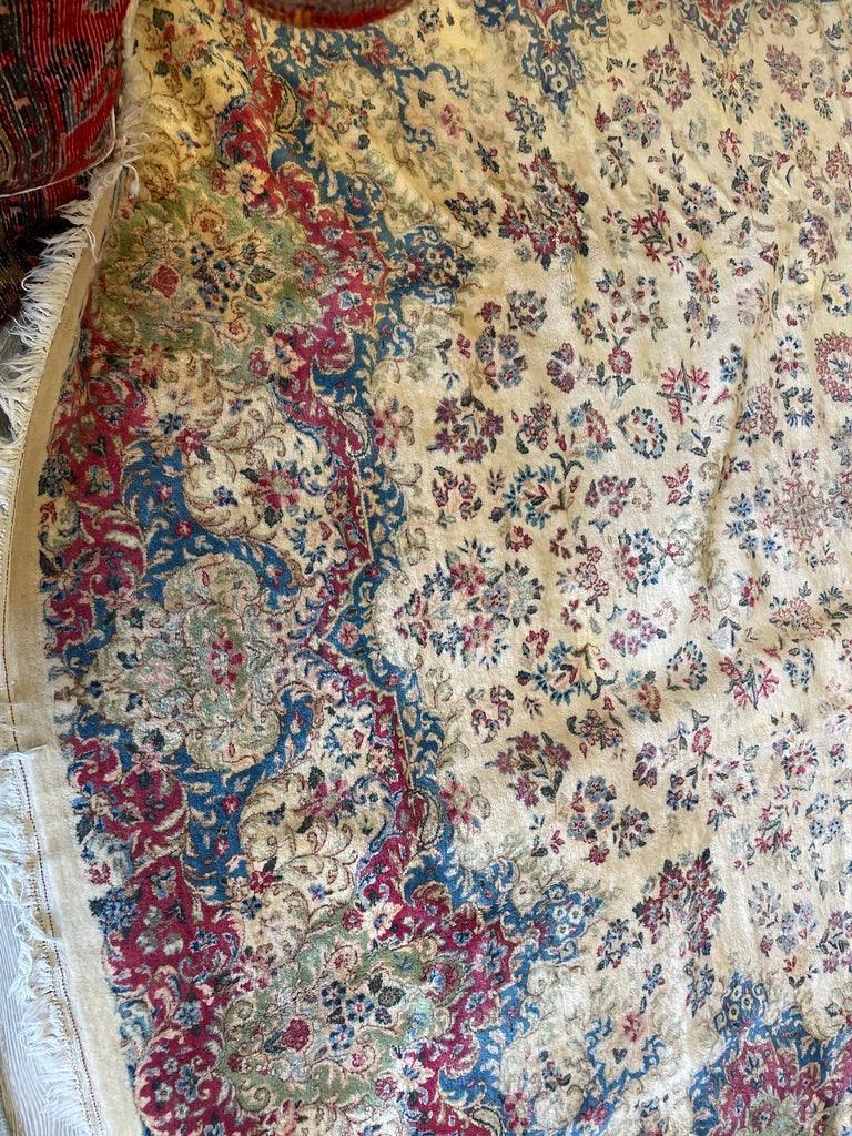 Vintage Persian Kerman Rug 10' x 13', Hand-Knotted Wool, 1930s, view 9