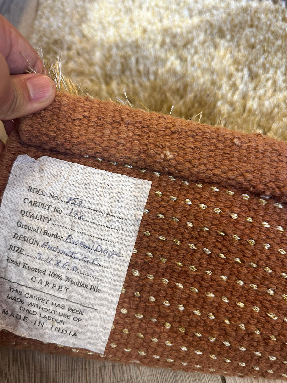 Shag Rug 3'11" x 5'11", Hand-Woven Wool, view 6
