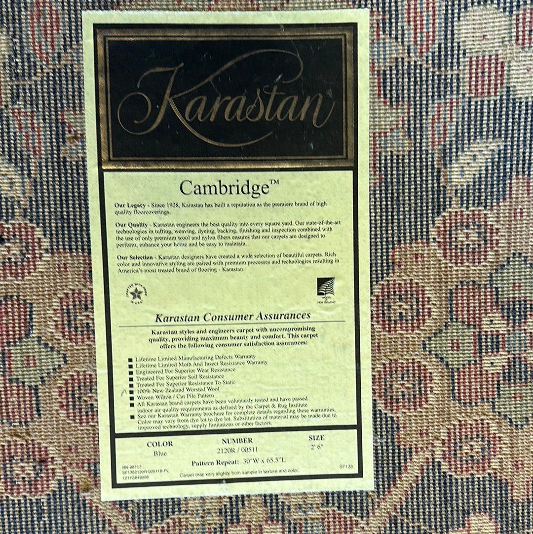 Karastan English Manor Cambridge Blue Sample Rug 24" x 30", Wool, view 4