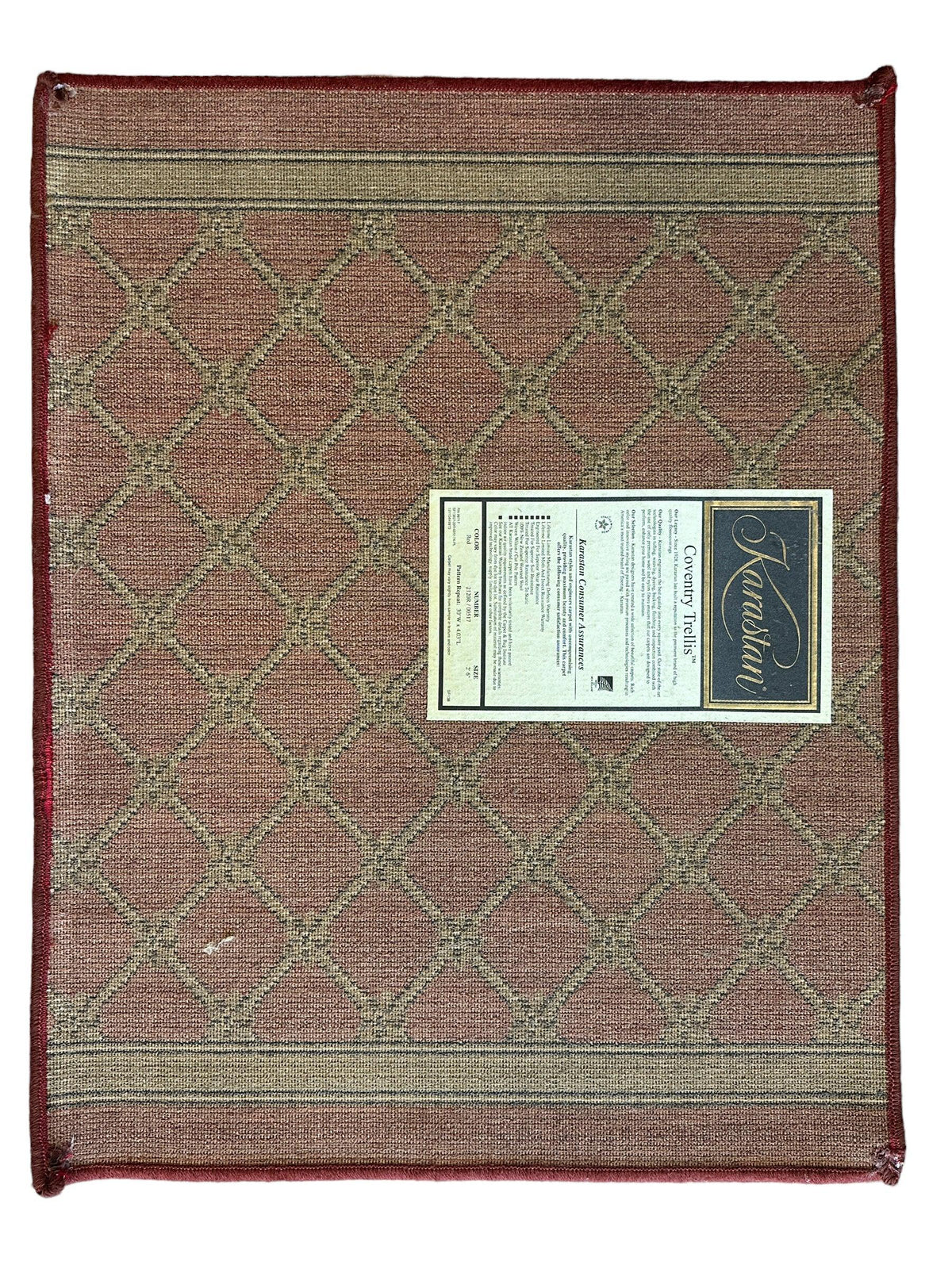 Karastan Coventry Trellis Sample Rug 30" x 32", Wool, Red, view 2