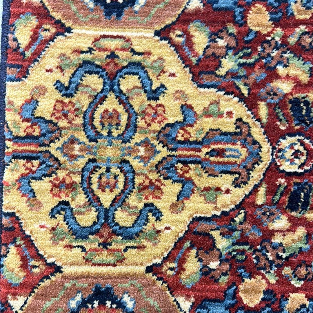 Karastan English Manor Hampton Court Sample Rug 24" x 30", Red & Navy, view 2