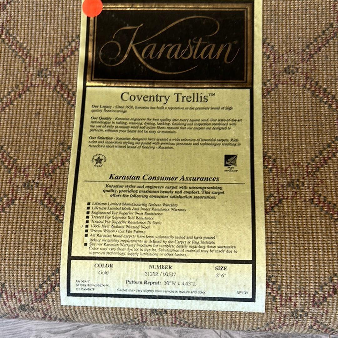 Karastan English Manor Coventry Trellis Sample Rug 24" x 30", Gold, view 3