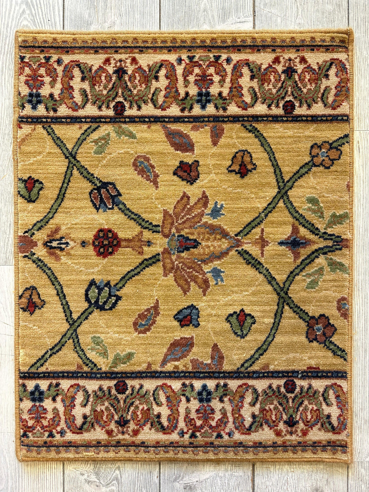 Karastan English Manor William Morris Sample Rug 24" x 30", Wool, Gold