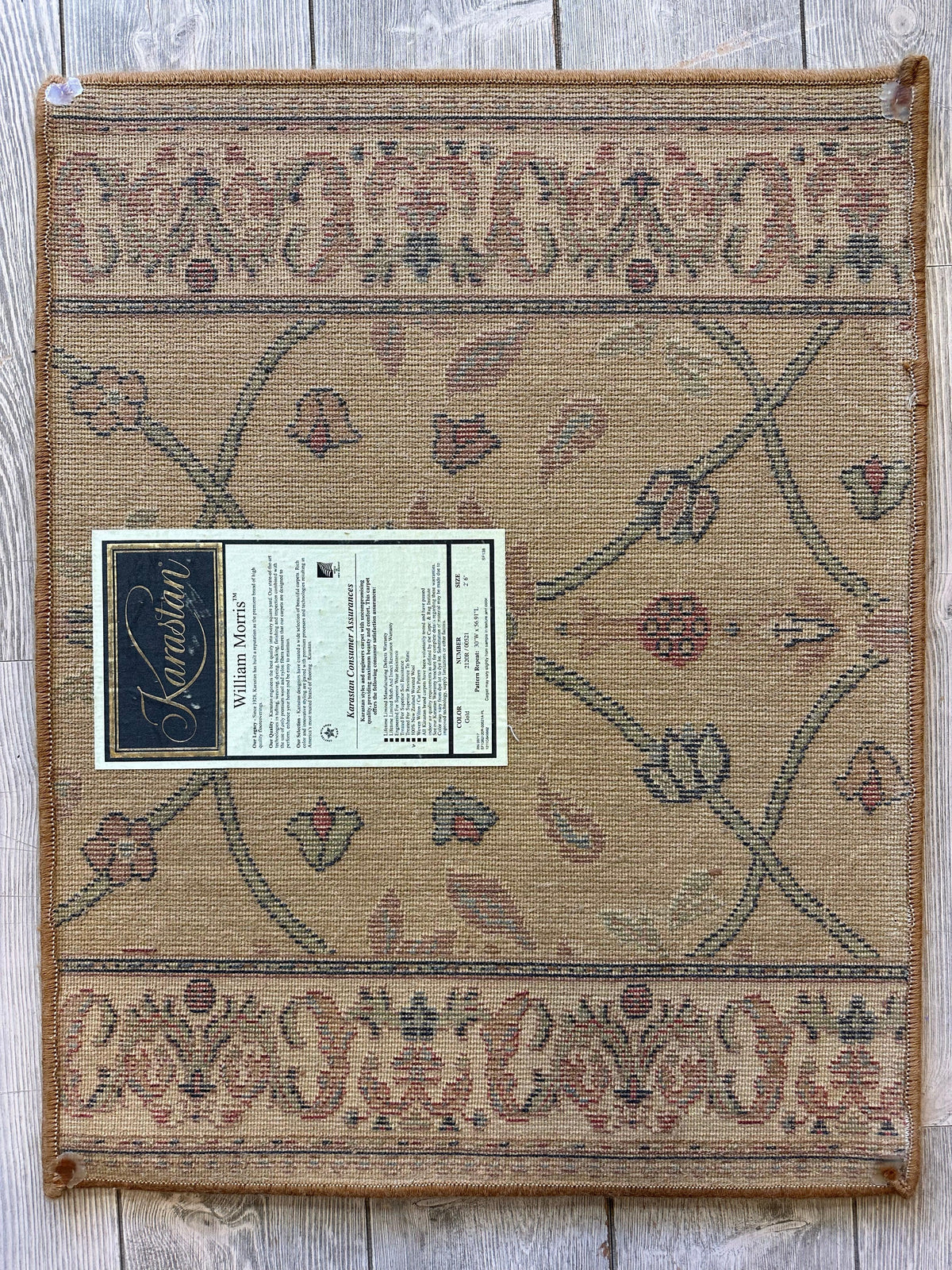 Karastan English Manor William Morris Sample Rug 24" x 30", Wool, Gold, view 3