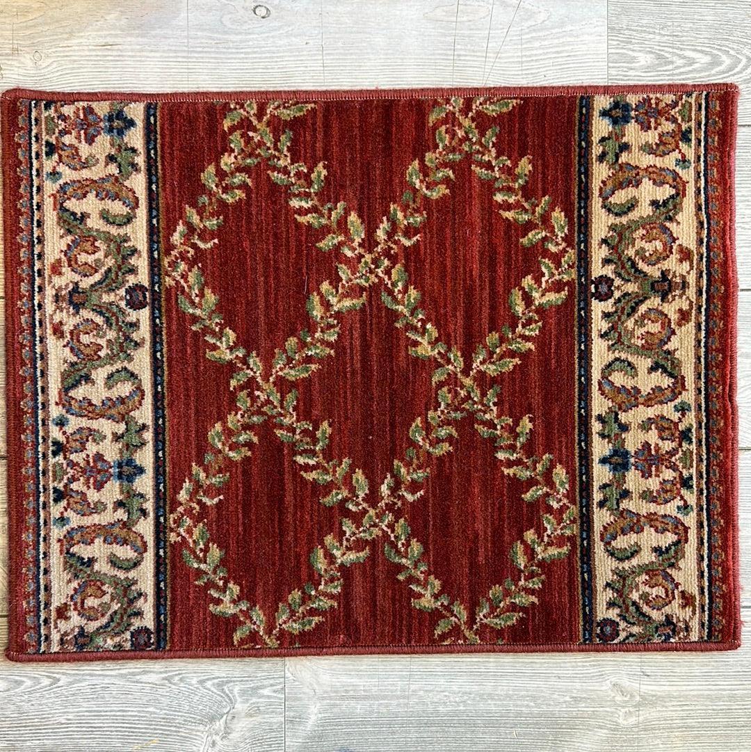 Karastan William Morris Lattice Sample Rug 24" x 30", Wool, Red