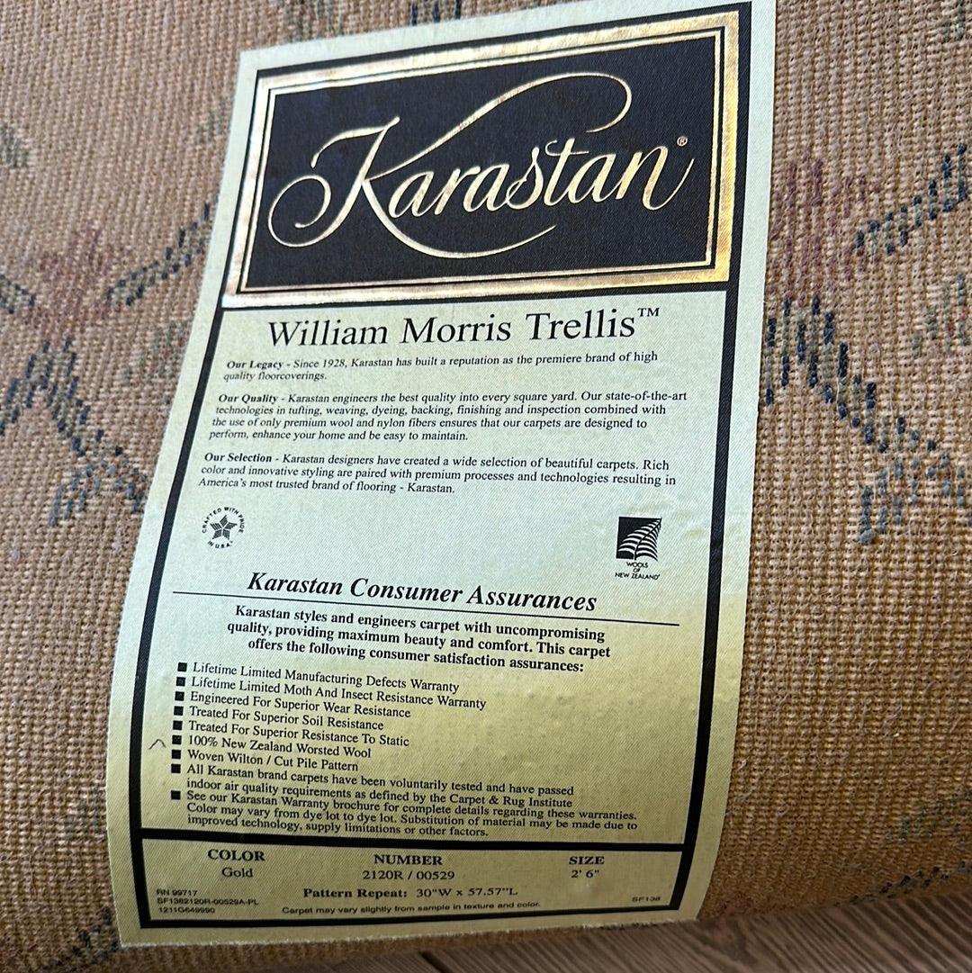 Karastan William Morris Trellis Sample Rug 24" x 30", Wool, Gold, view 4