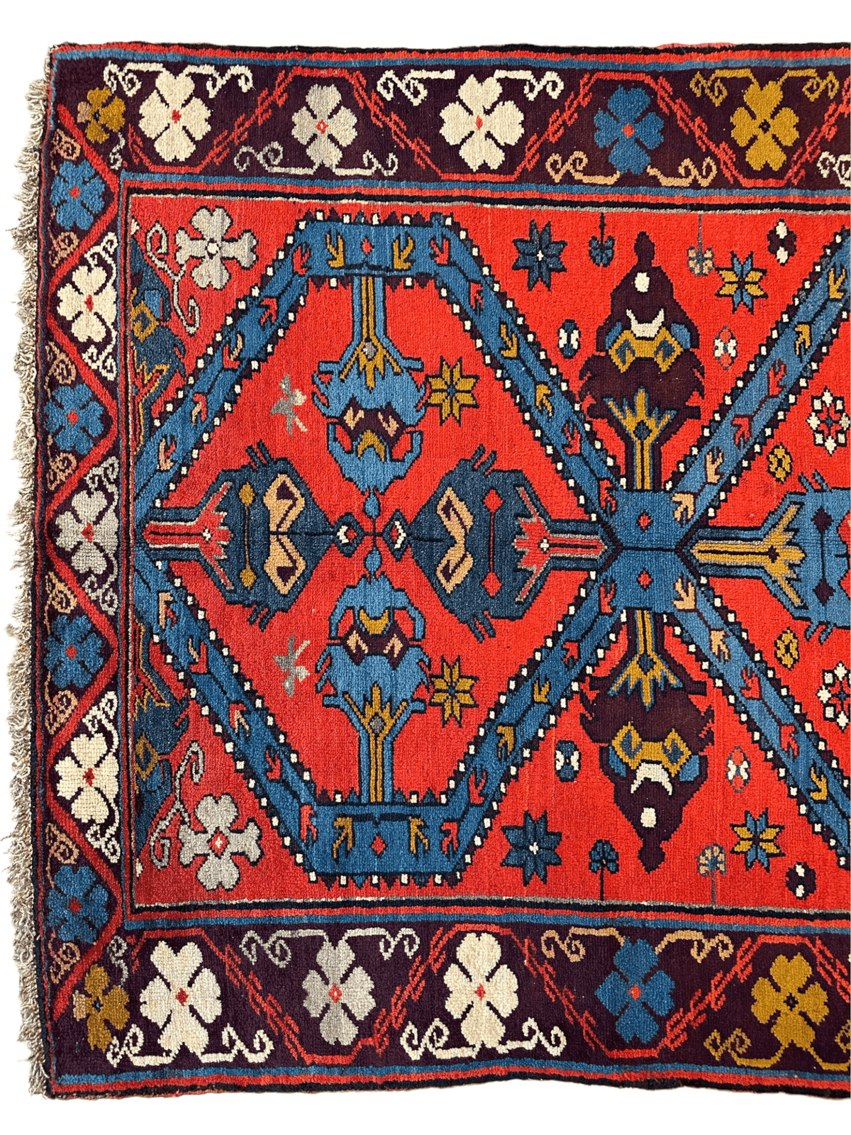 Vintage Caucasian Derbent Prayer Rug 3'11" x 6'7", Hand-Knotted Wool, view 5