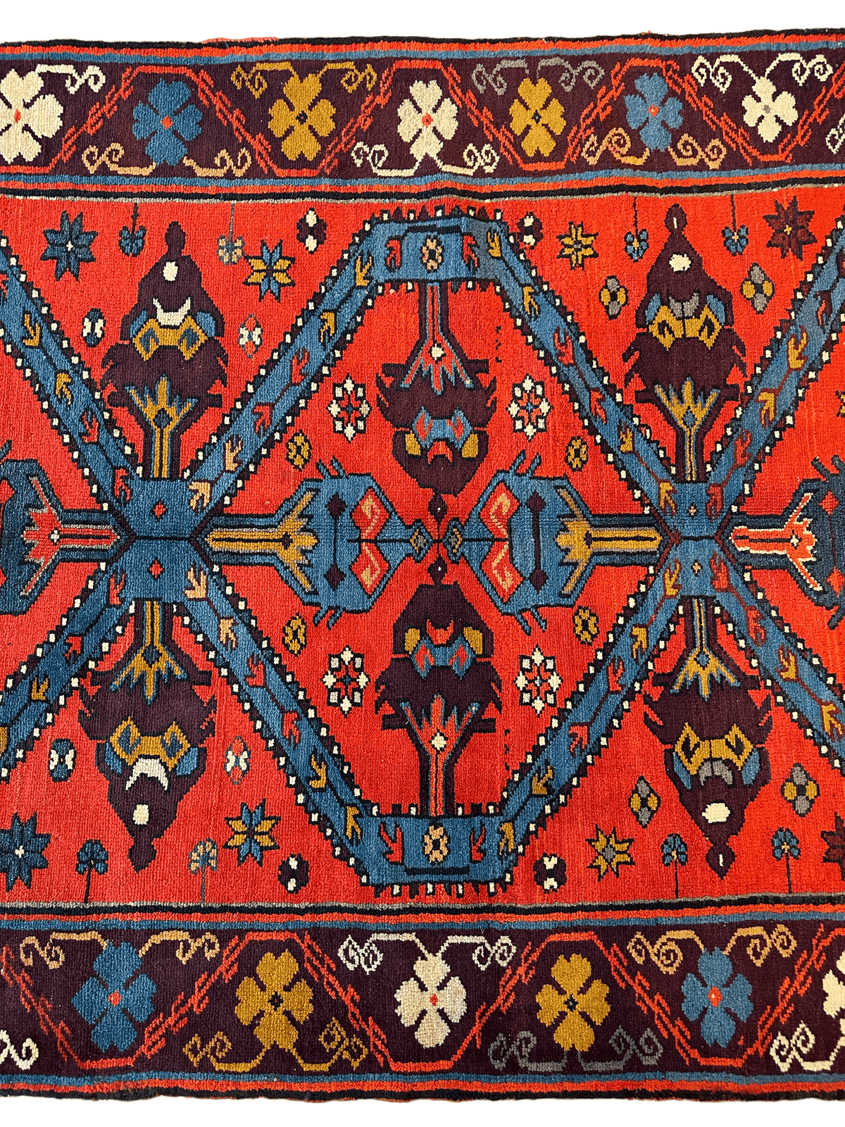 Vintage Caucasian Derbent Prayer Rug 3'11" x 6'7", Hand-Knotted Wool, view 7