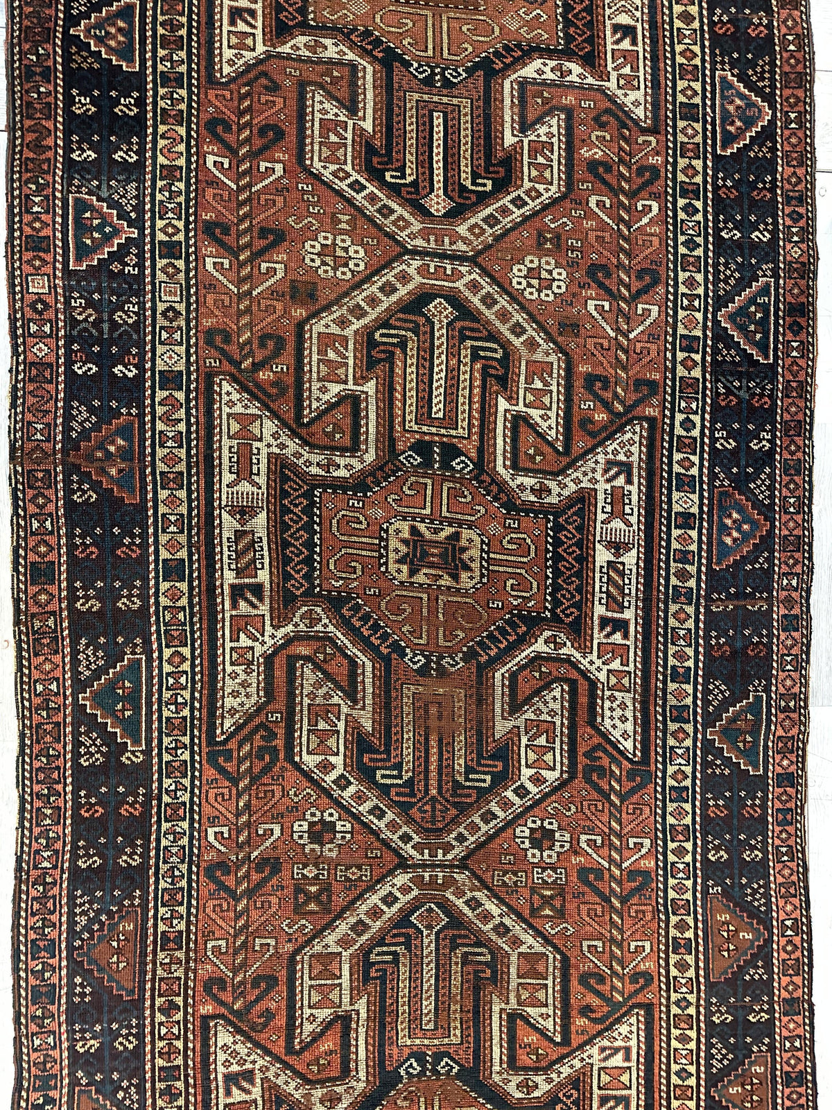 Antique Caucasian Sewan Kazak Runner 4'4" x 11'7", Hand-Knotted Wool, view 2