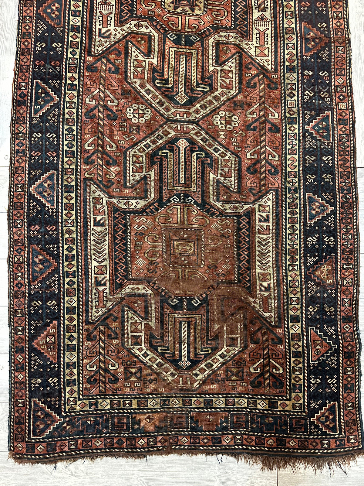 Antique Caucasian Sewan Kazak Runner 4'4" x 11'7", Hand-Knotted Wool, view 3