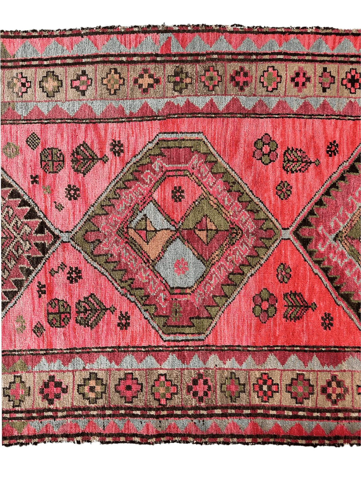 Antique Caucasian Runner 3'7" x 9'2", Hand-Knotted Wool, 1910s, view 3