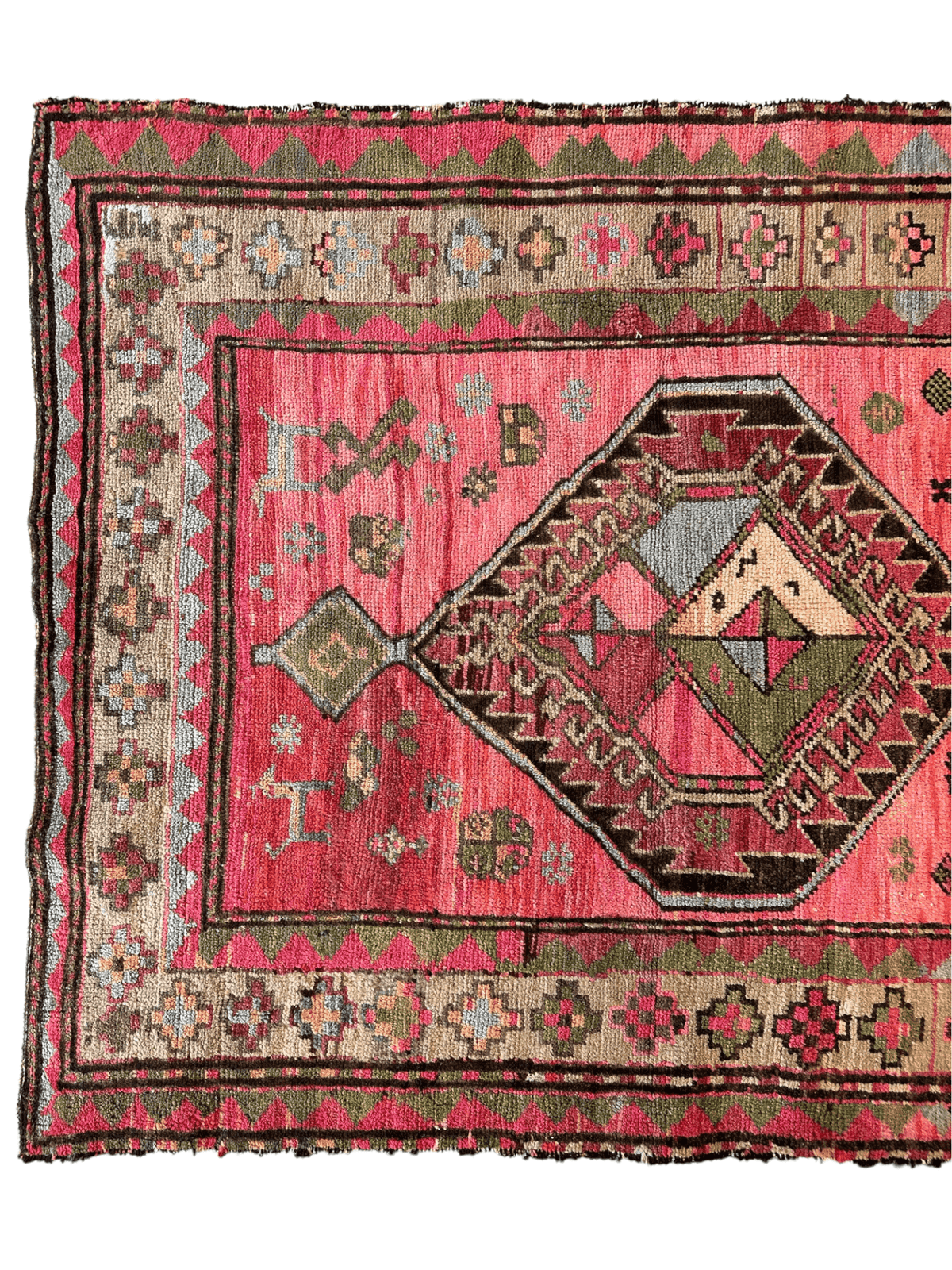 Antique Caucasian Runner 3'7" x 9'2", Hand-Knotted Wool, 1910s, view 4