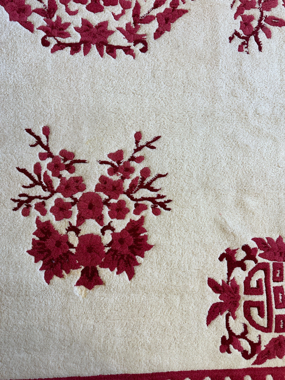 Indian Rug 11x15, Ivory & Red, Hand-Knotted Wool, view 12