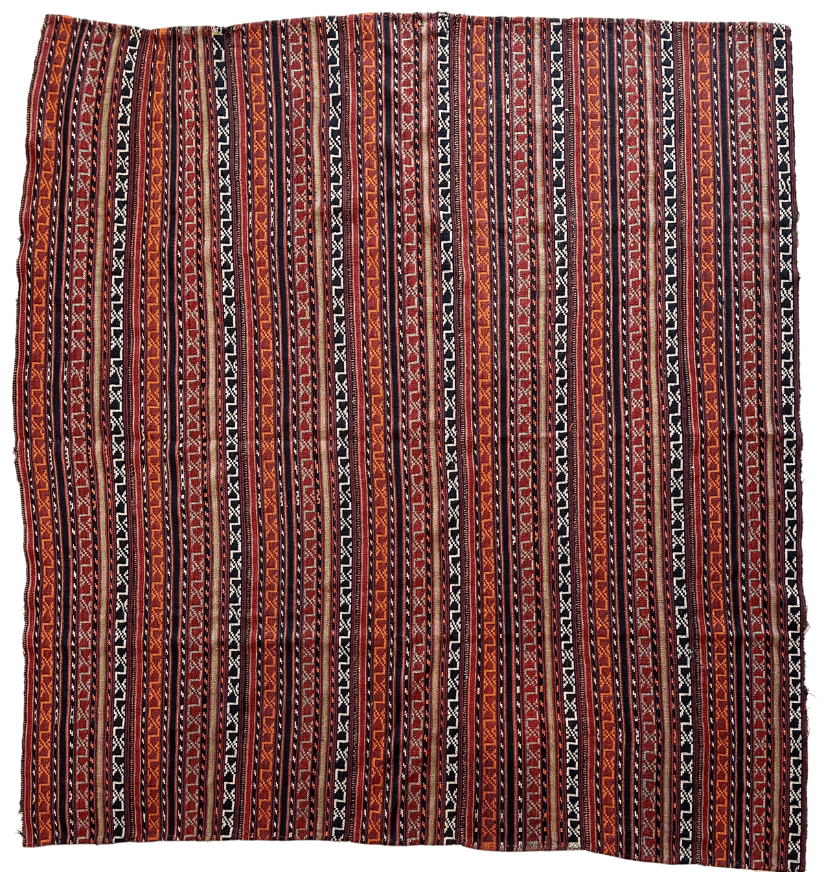 Antique Caucasian Jajim Square Rug 6'4" x 6'8", Hand-Woven Wool, view 12