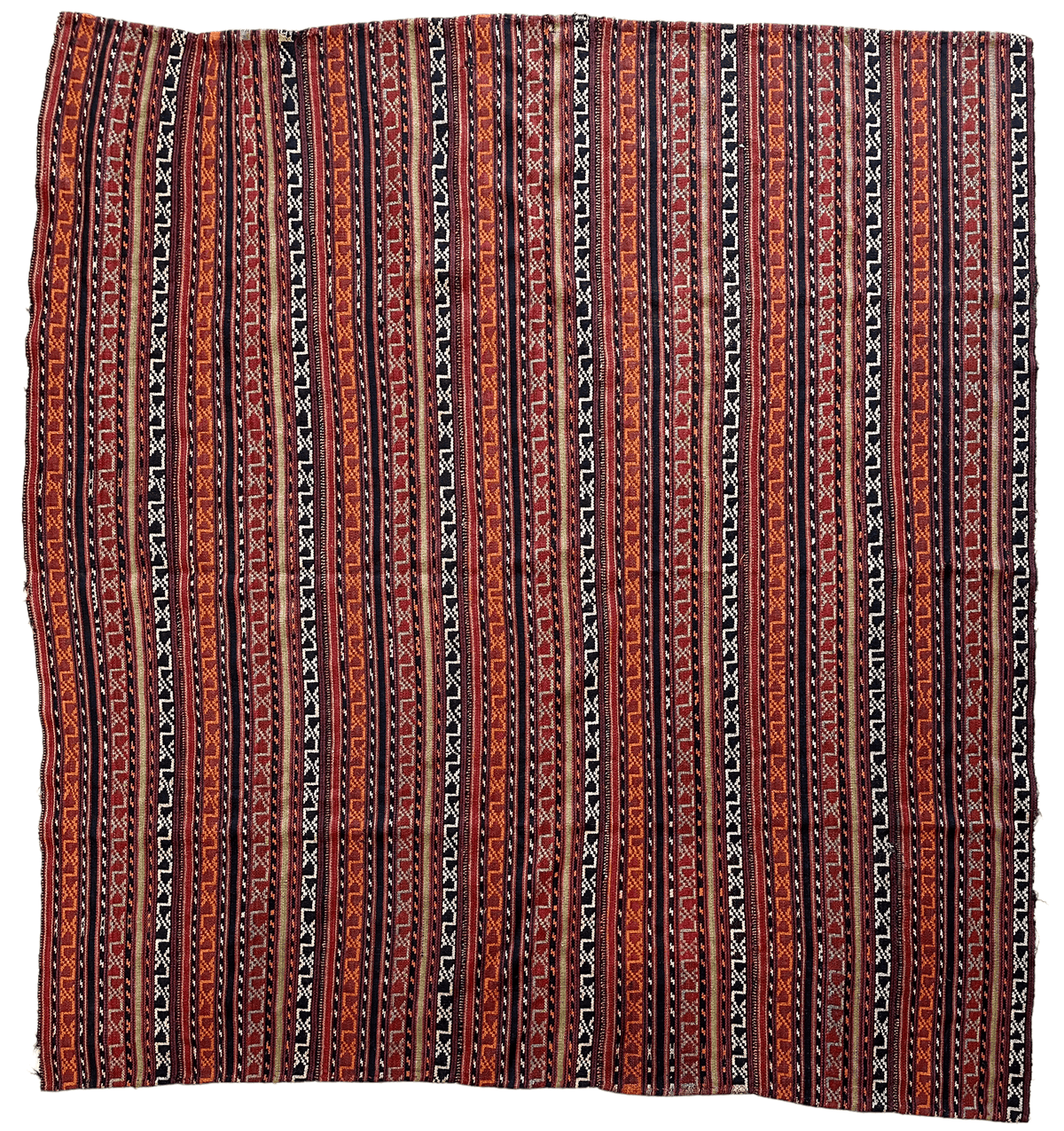 Antique Caucasian Jajim Square Rug 6'4" x 6'8", Hand-Woven Wool, view 13