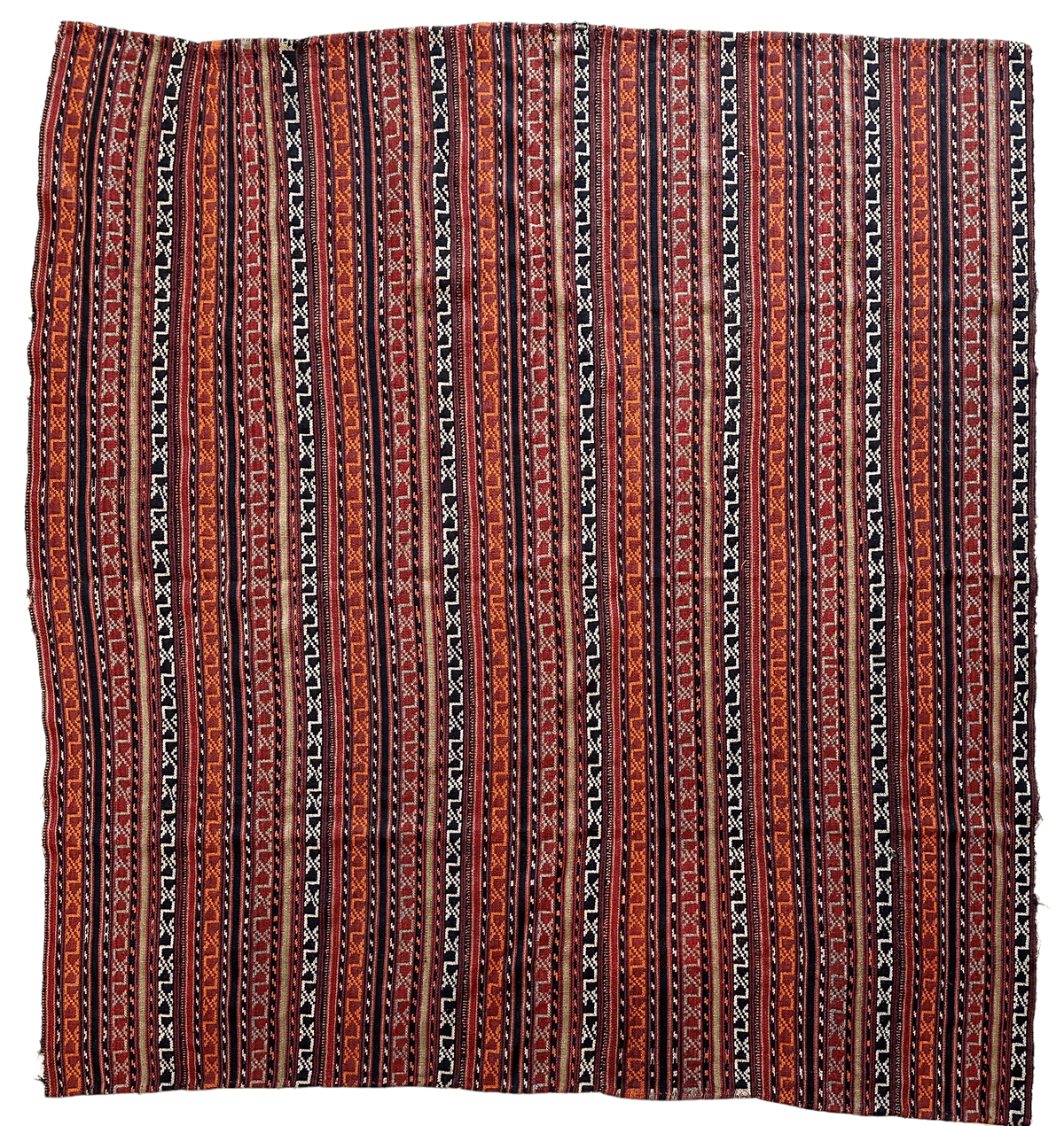 Antique Caucasian Jajim Square Rug 6'4" x 6'8", Hand-Woven Wool, view 14