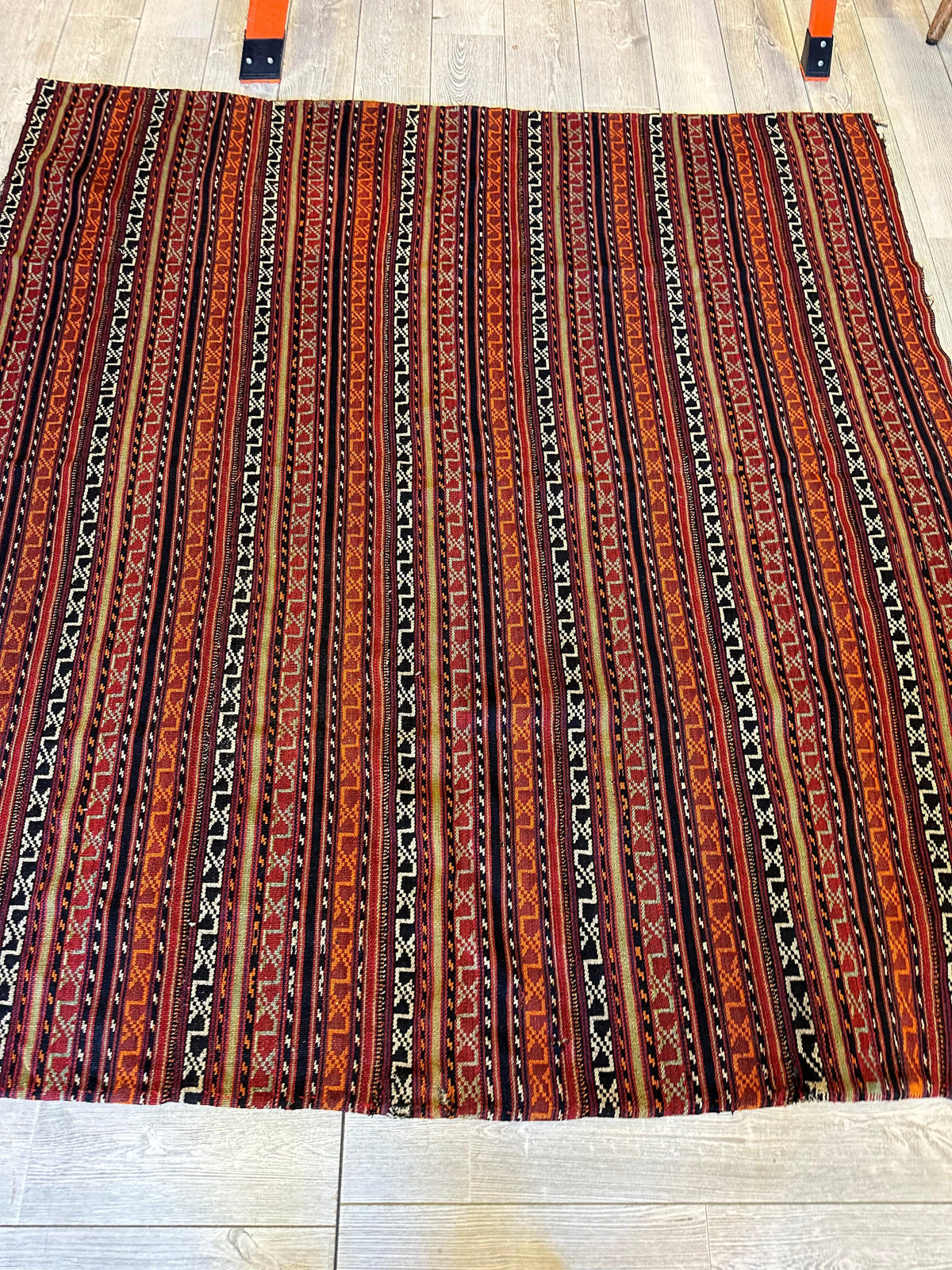 Antique Caucasian Jajim Square Rug 6'4" x 6'8", Hand-Woven Wool, view 15