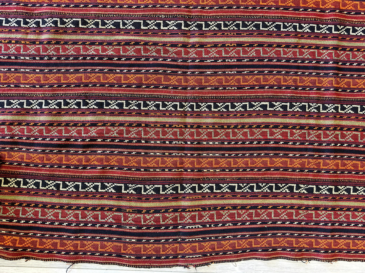 Antique Caucasian Jajim Square Rug 6'4" x 6'8", Hand-Woven Wool, view 16