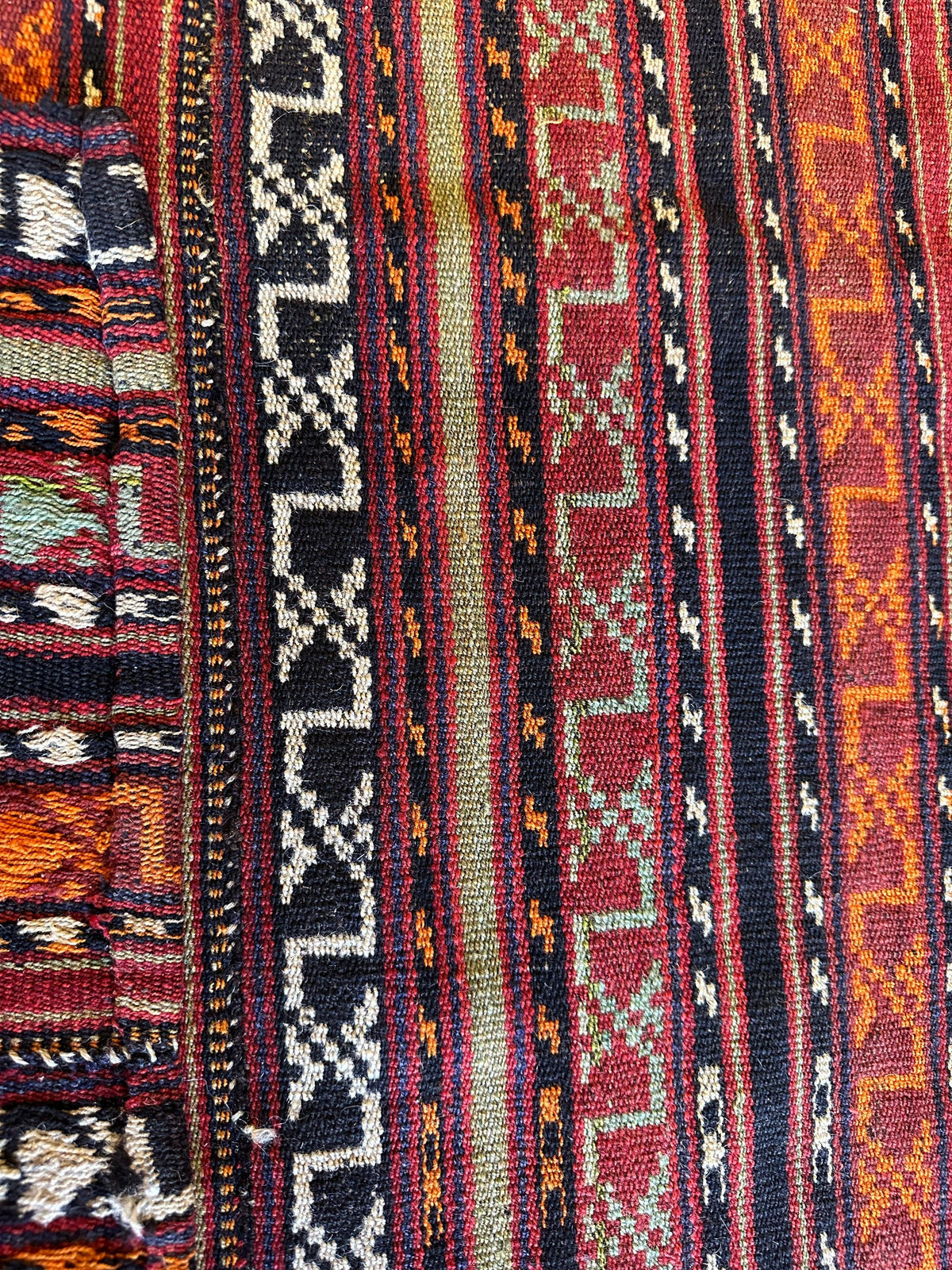 Antique Caucasian Jajim Square Rug 6'4" x 6'8", Hand-Woven Wool, view 17