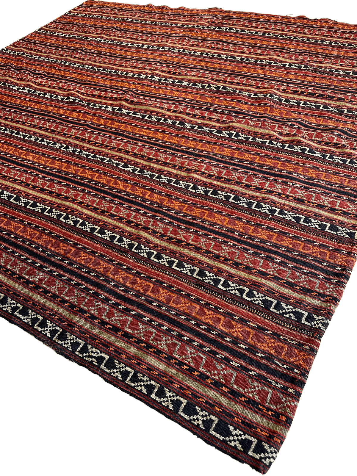 Antique Caucasian Jajim Square Rug 6'4" x 6'8", Hand-Woven Wool, view 2