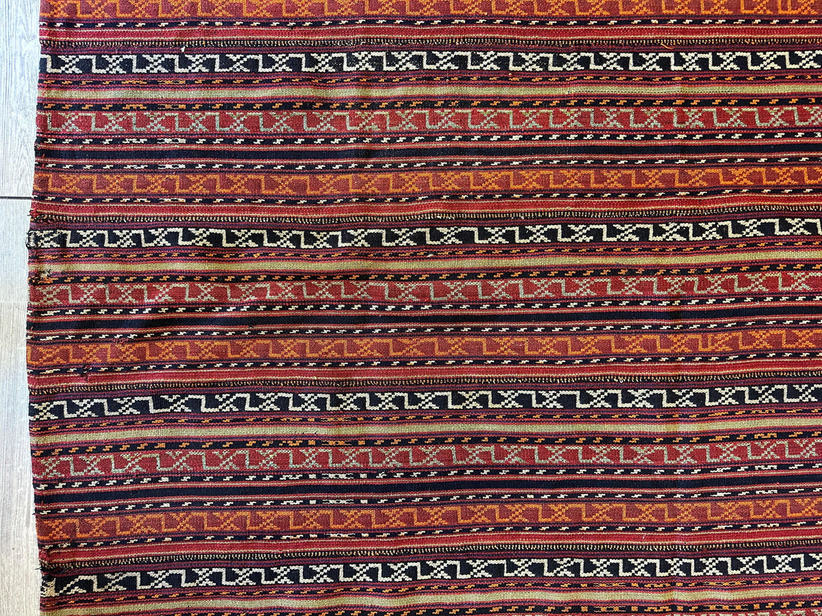 Antique Caucasian Jajim Square Rug 6'4" x 6'8", Hand-Woven Wool, view 5