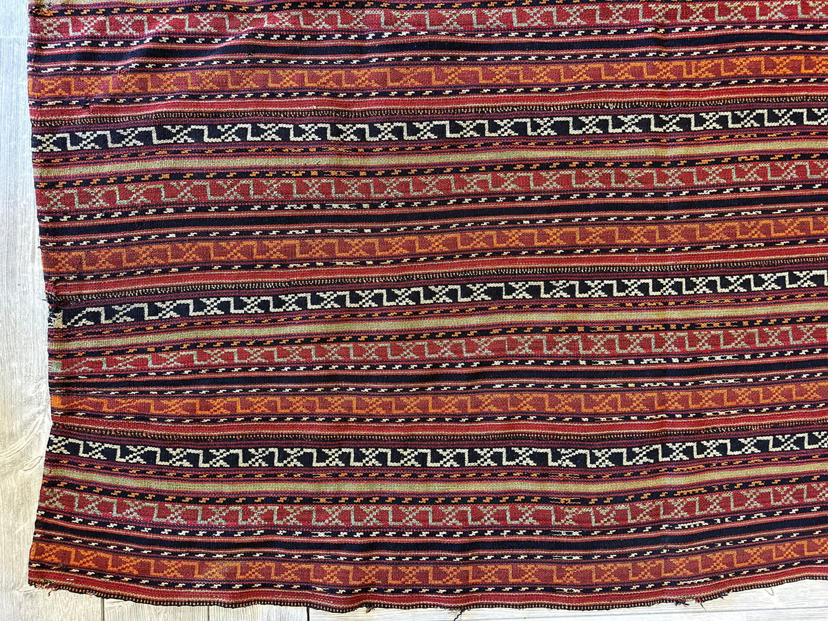 Antique Caucasian Jajim Square Rug 6'4" x 6'8", Hand-Woven Wool, view 6