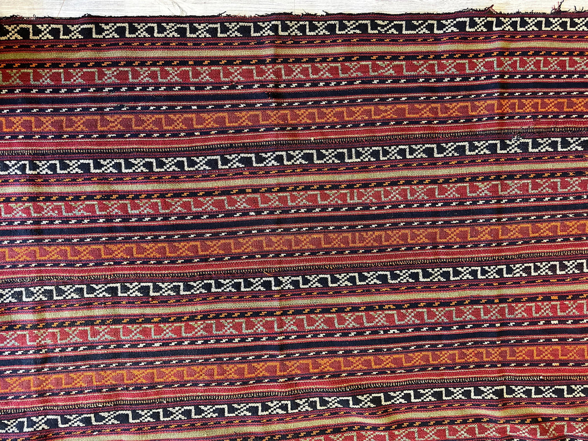 Antique Caucasian Jajim Square Rug 6'4" x 6'8", Hand-Woven Wool, view 7