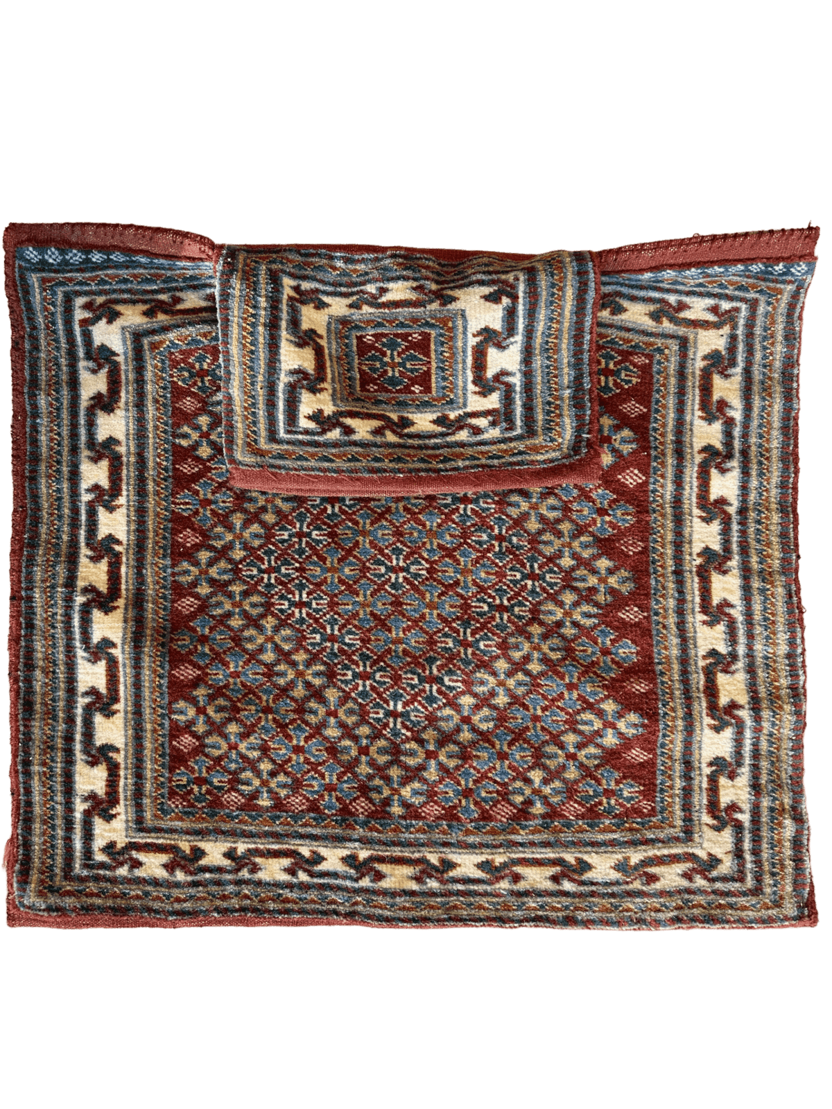 Vintage Persian Baluch Salt Bag 23" x 26", Hand-Knotted Wool, 1970s, view 2