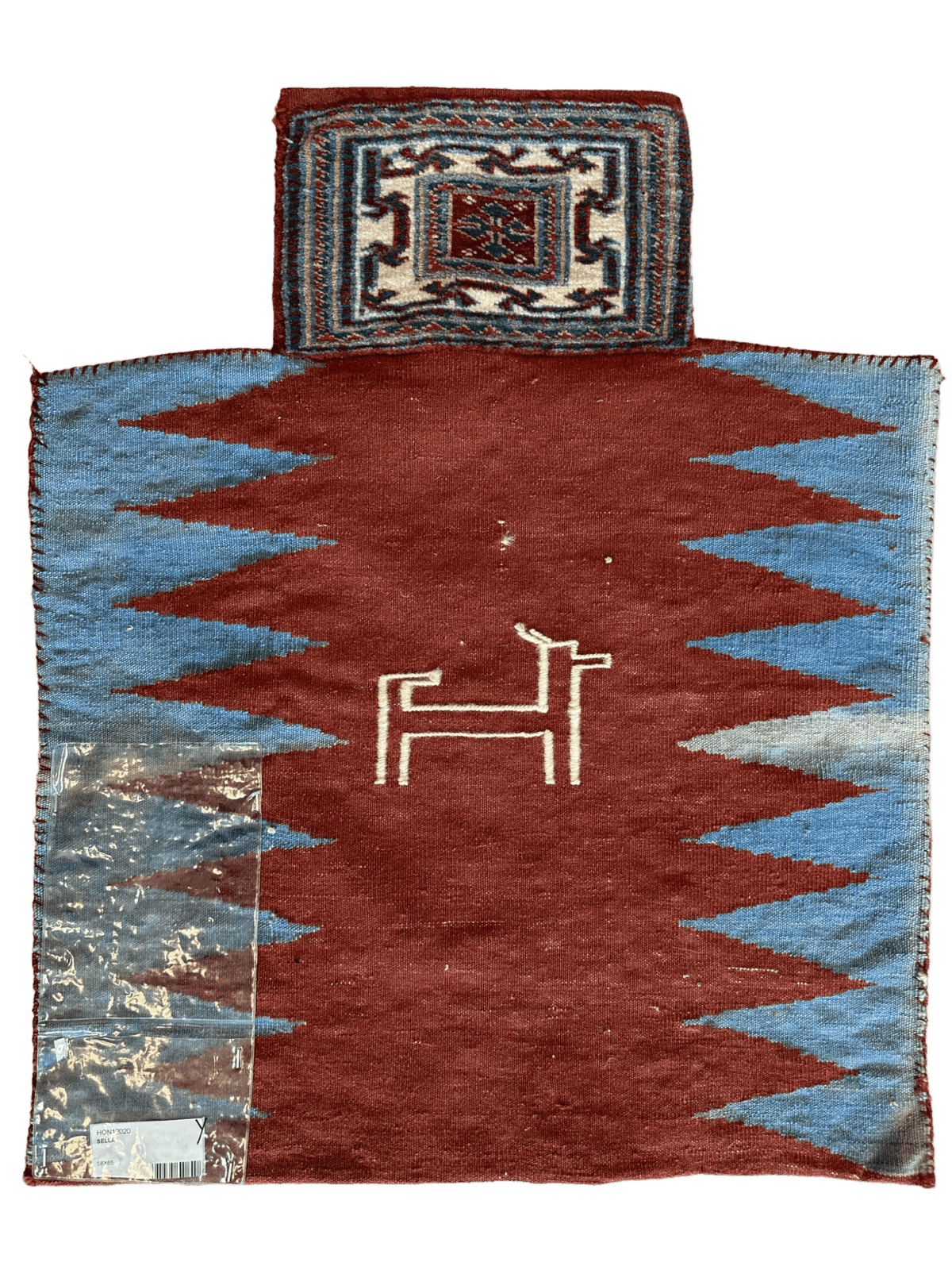 Vintage Persian Baluch Salt Bag 23" x 26", Hand-Knotted Wool, 1970s, view 4