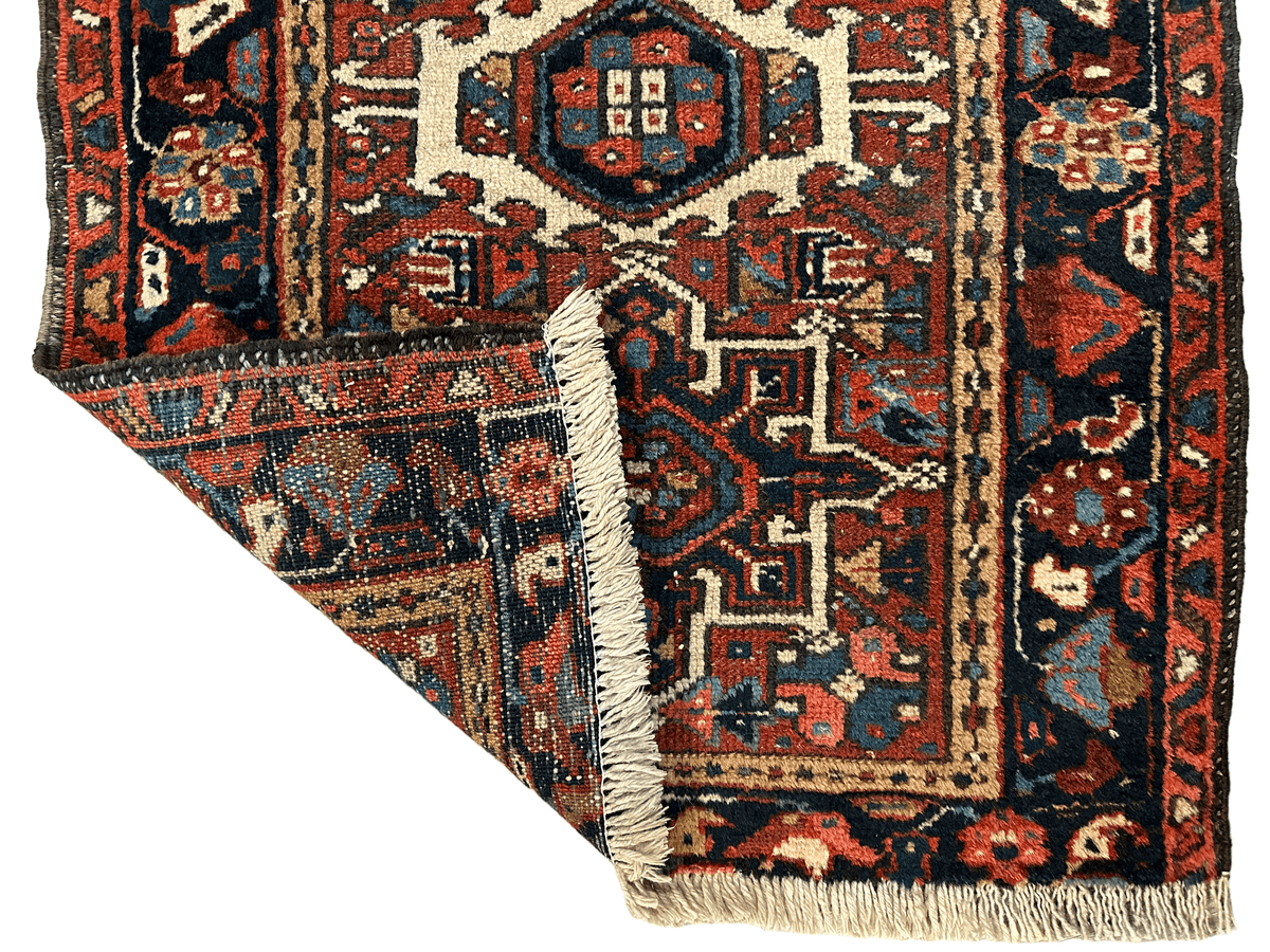 Antique Persian Karaja Rug 24" x 33", Hand-Knotted Wool, c. 1900, view 2