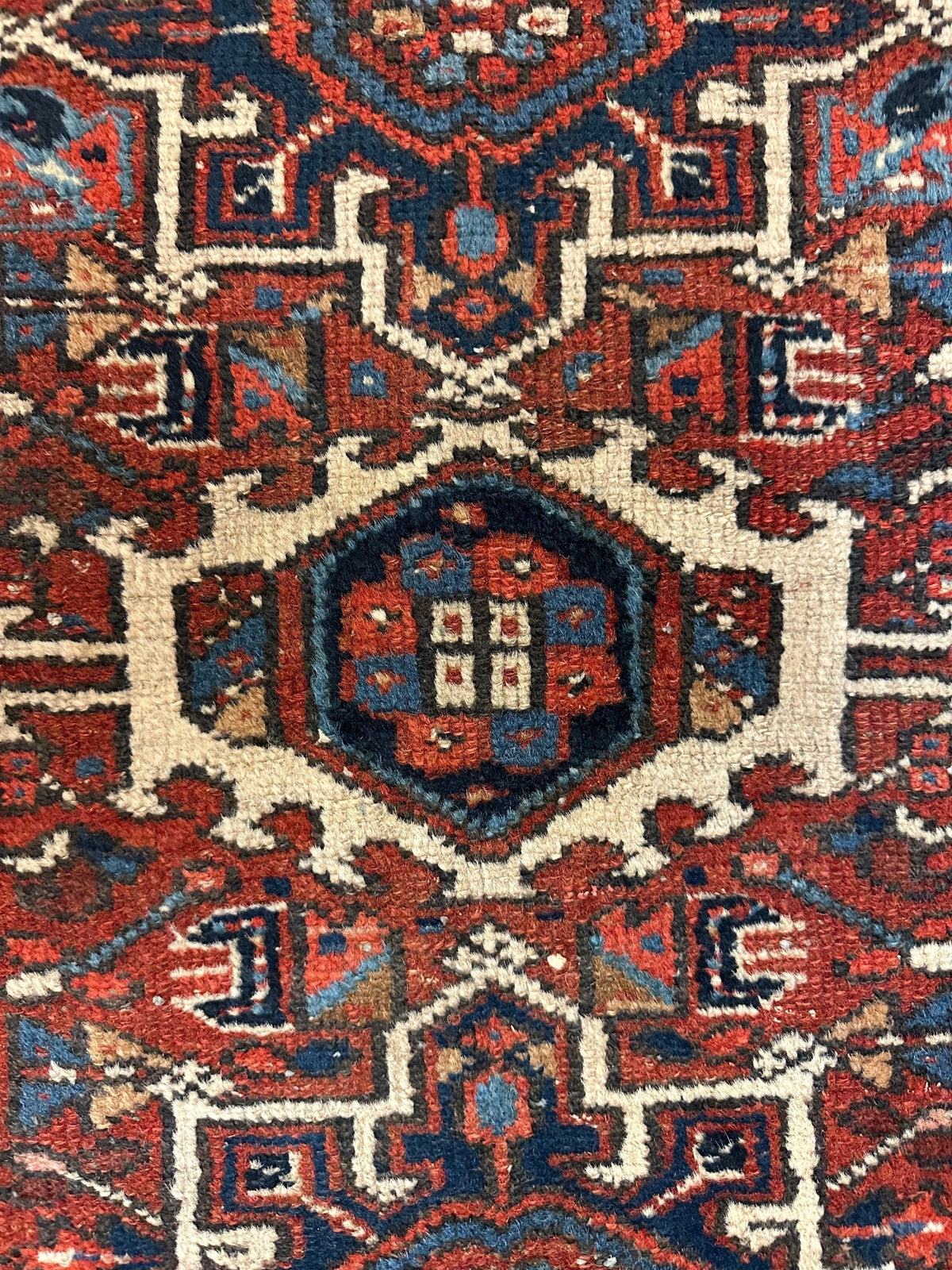 Antique Persian Karaja Rug 24" x 33", Hand-Knotted Wool, c. 1900, view 4