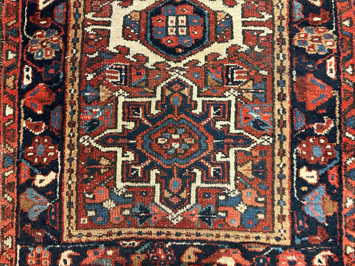 Antique Persian Karaja Rug 24" x 33", Hand-Knotted Wool, c. 1900, view 5