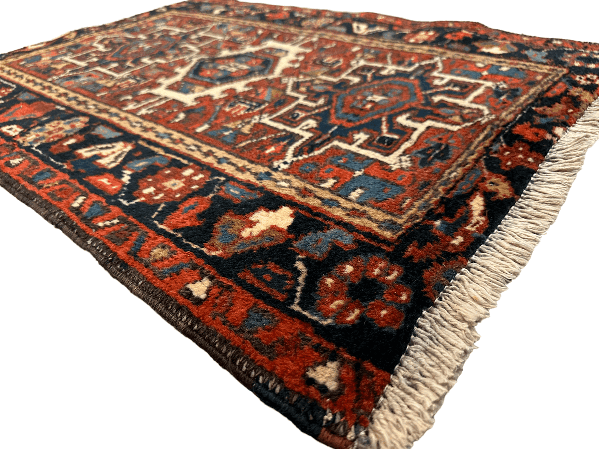 Antique Persian Karaja Rug 24" x 33", Hand-Knotted Wool, c. 1900, view 8