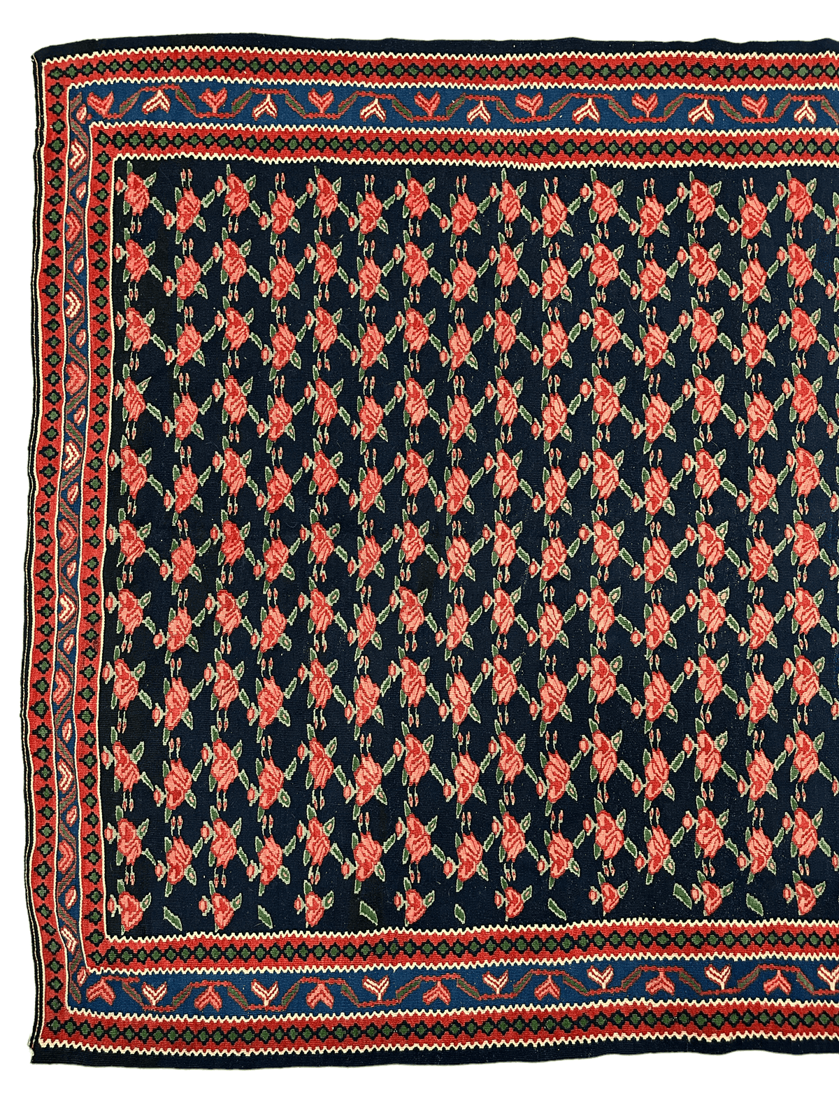 Vintage Persian Senneh Kilim 4'4" x 7', Hand-Woven Wool, 1950s, view 2
