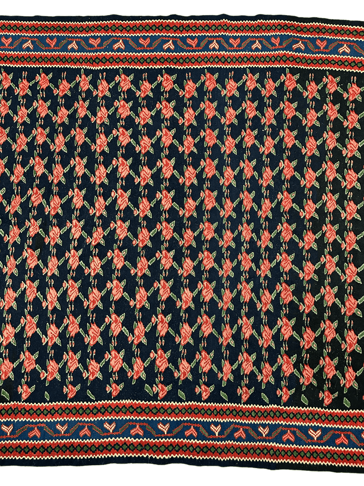 Vintage Persian Senneh Kilim 4'4" x 7', Hand-Woven Wool, 1950s, view 3