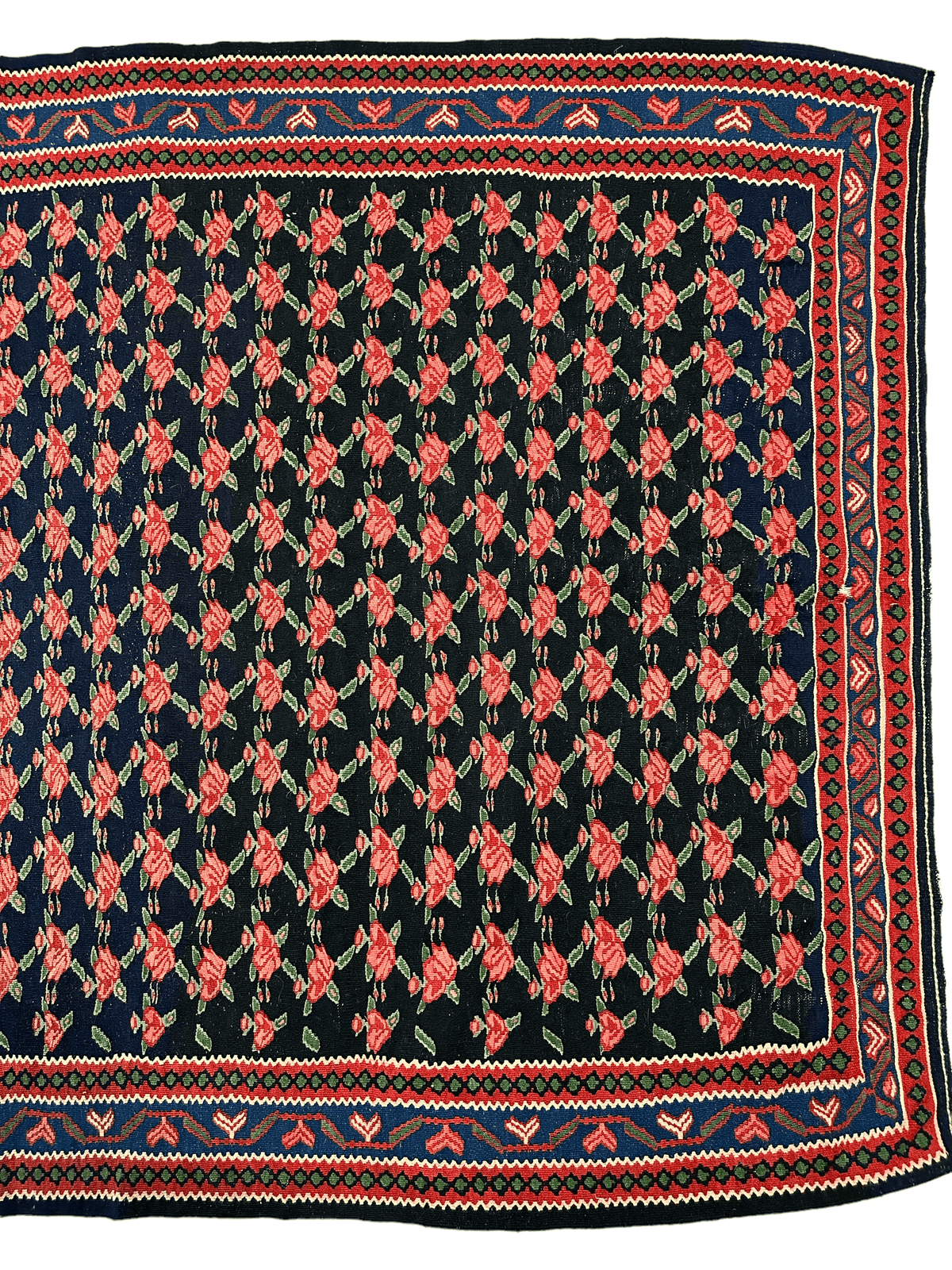 Vintage Persian Senneh Kilim 4'4" x 7', Hand-Woven Wool, 1950s, view 4