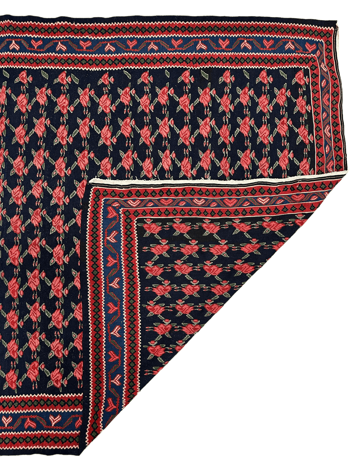 Vintage Persian Senneh Kilim 4'4" x 7', Hand-Woven Wool, 1950s, view 6