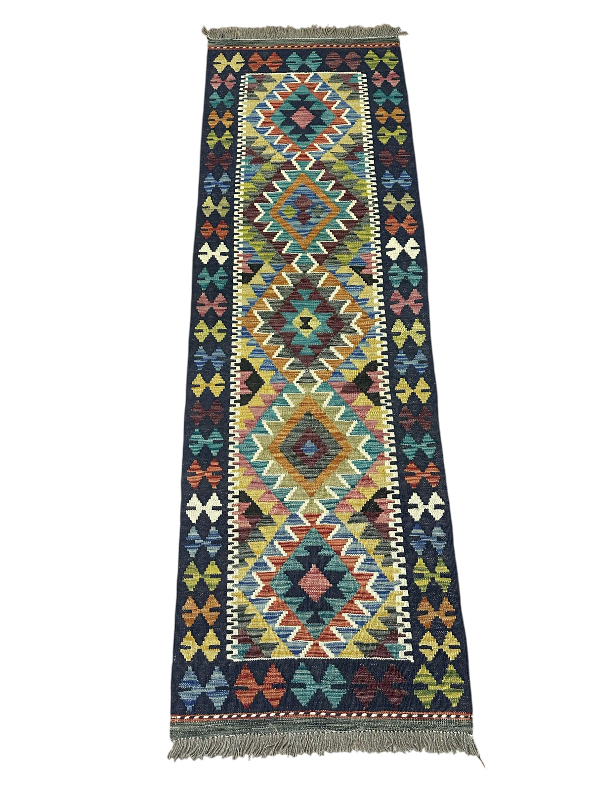Afghan Kilim Runner 2'1" x 6'5", Hand-Woven Wool, No. 586, view 2